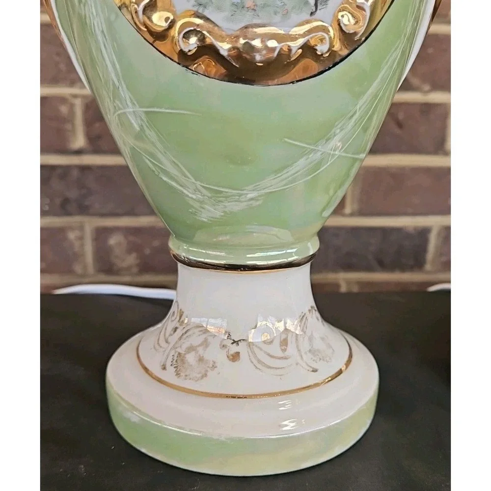 Set Of Vintage Martha and George Washington Table‎ Lamp Bases, Gilded Colonial
